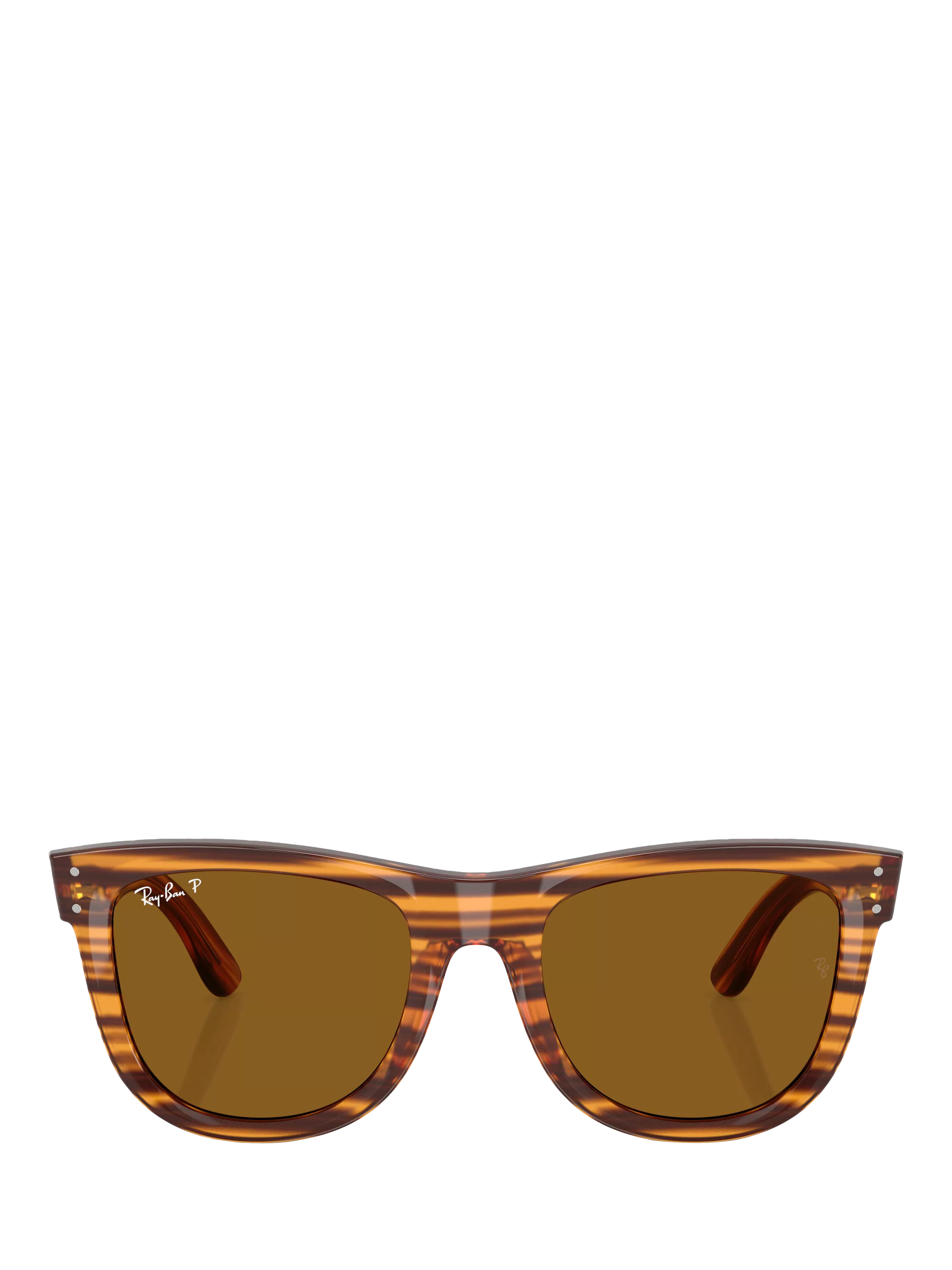 Ray-Ban square polarised sunglasses striped Havana 50mm, imported from the UK
