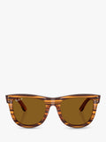 Ray-Ban square polarised sunglasses striped Havana 50mm, imported from the UK