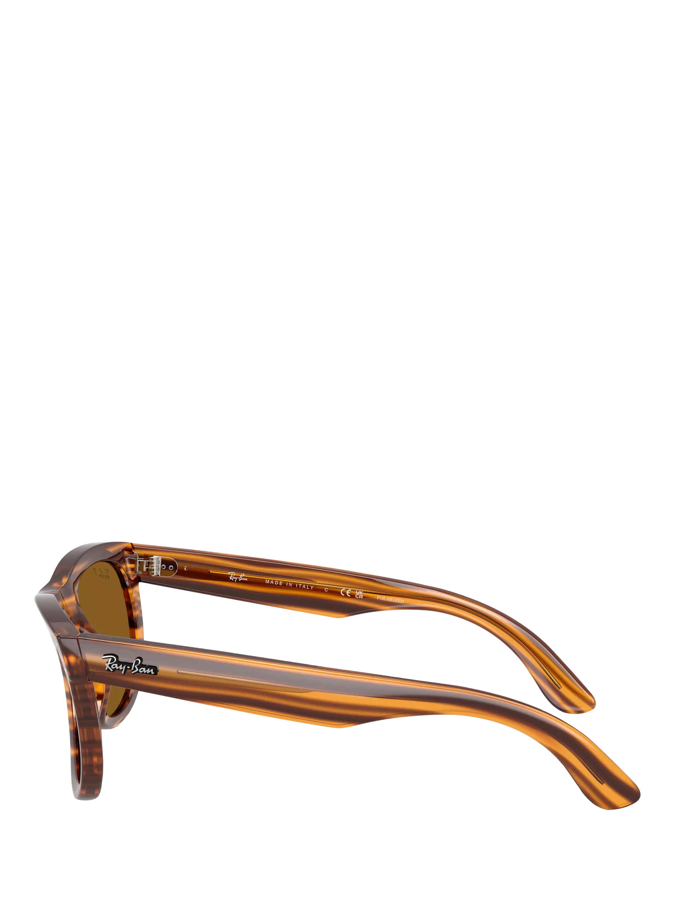 Ray-Ban square polarised sunglasses striped Havana 50mm, imported from the UK