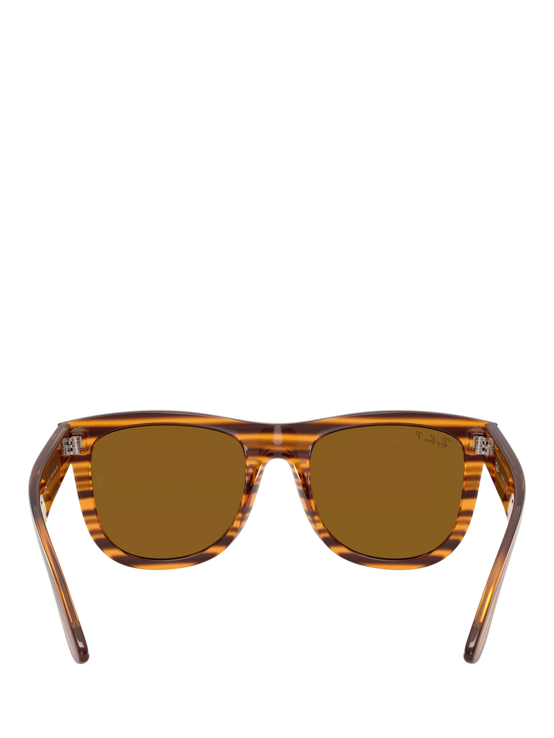 Ray-Ban square polarised sunglasses striped Havana 50mm, imported from the UK