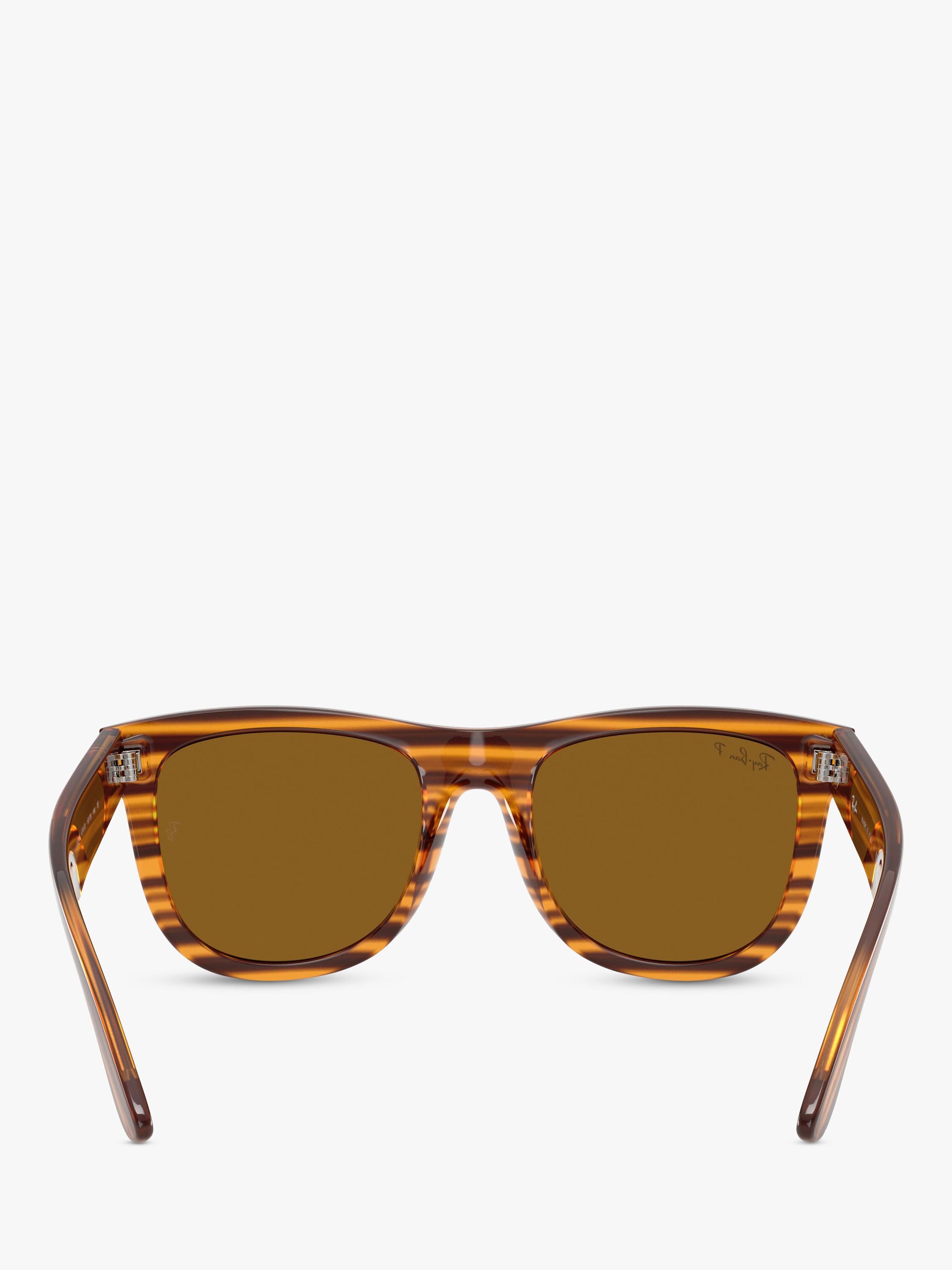 Ray-Ban square polarised sunglasses striped Havana 50mm, imported from the UK