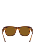 Ray-Ban square polarised sunglasses striped Havana 50mm, imported from the UK