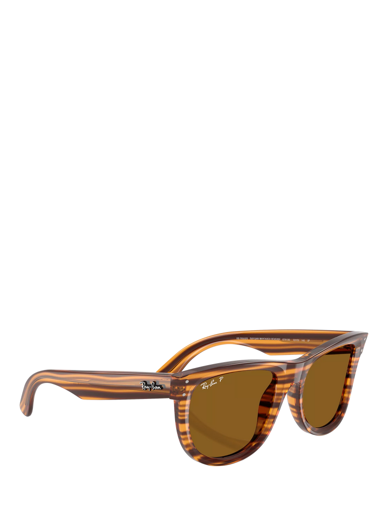 Ray-Ban square polarised sunglasses striped Havana 50mm, imported from the UK
