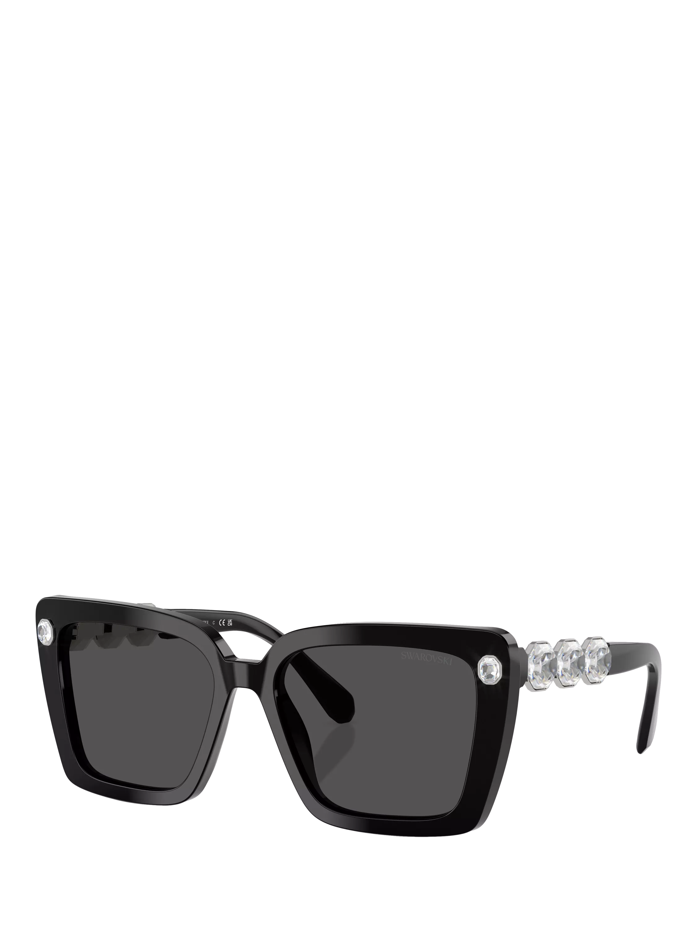 Swarovski square sunglasses black acetate frame, UK version