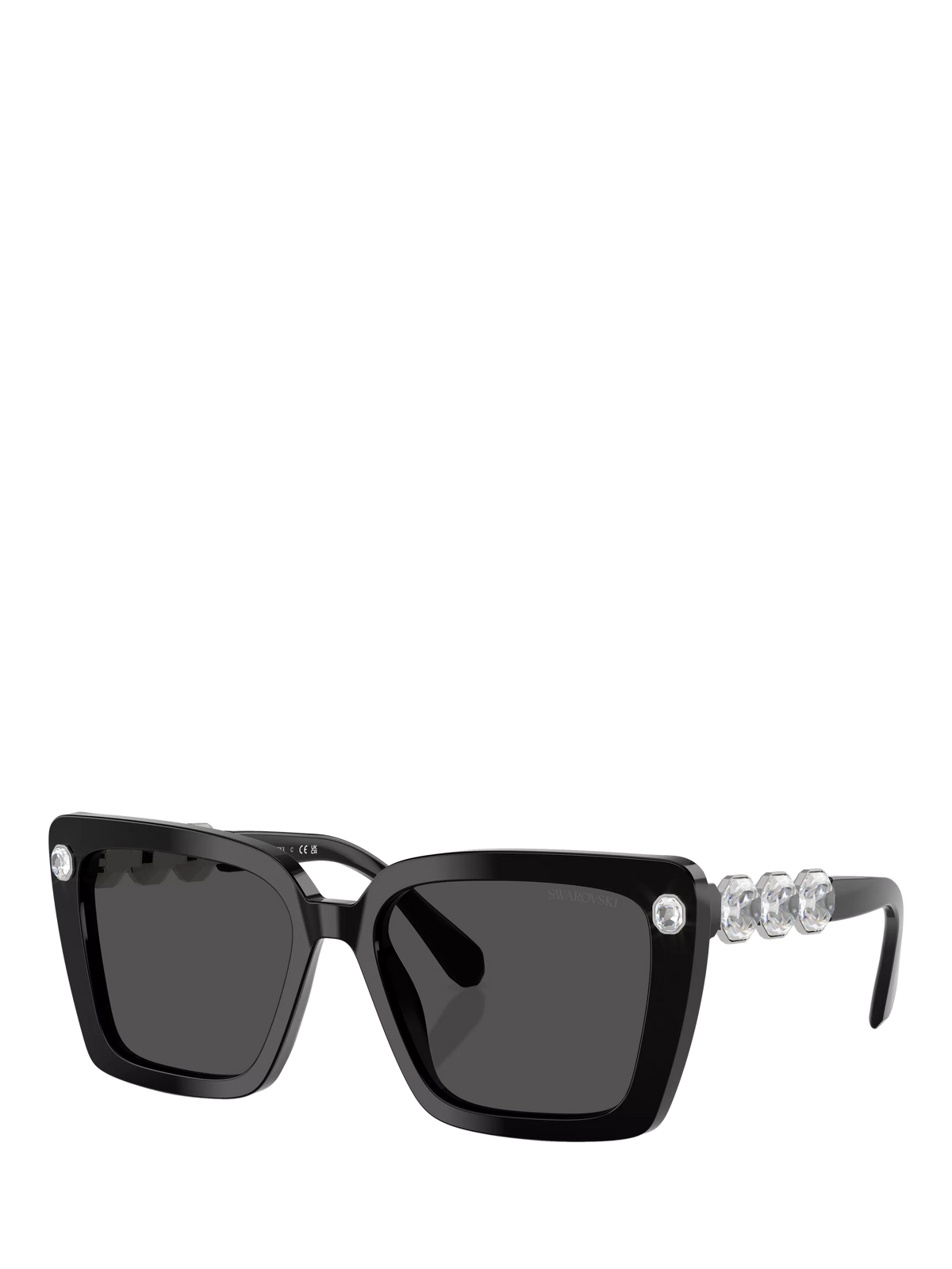 Swarovski square sunglasses black acetate frame, UK version