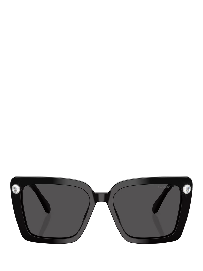 Swarovski square sunglasses black acetate frame, UK version