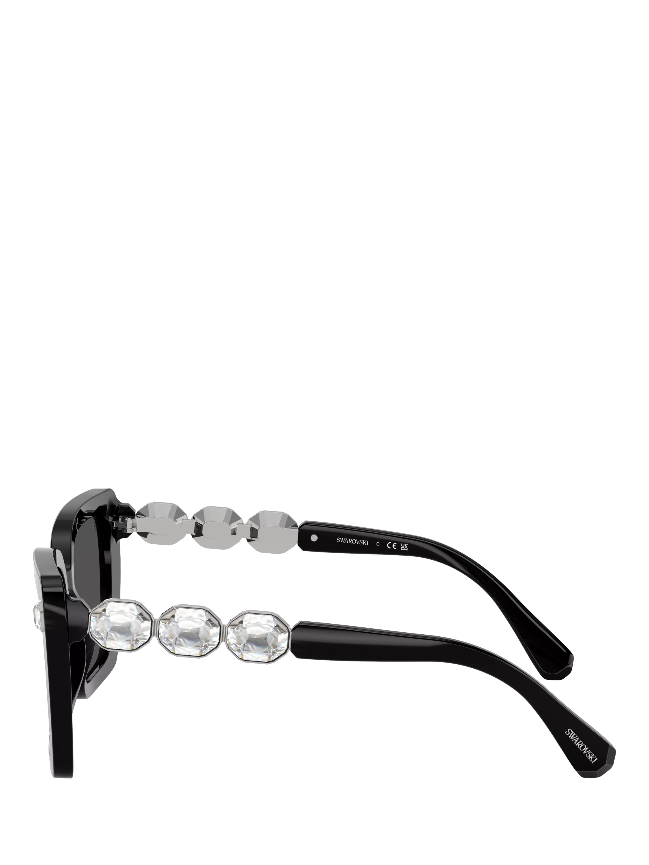 Swarovski square sunglasses black acetate frame, UK version