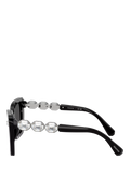 Swarovski square sunglasses black acetate frame, UK version