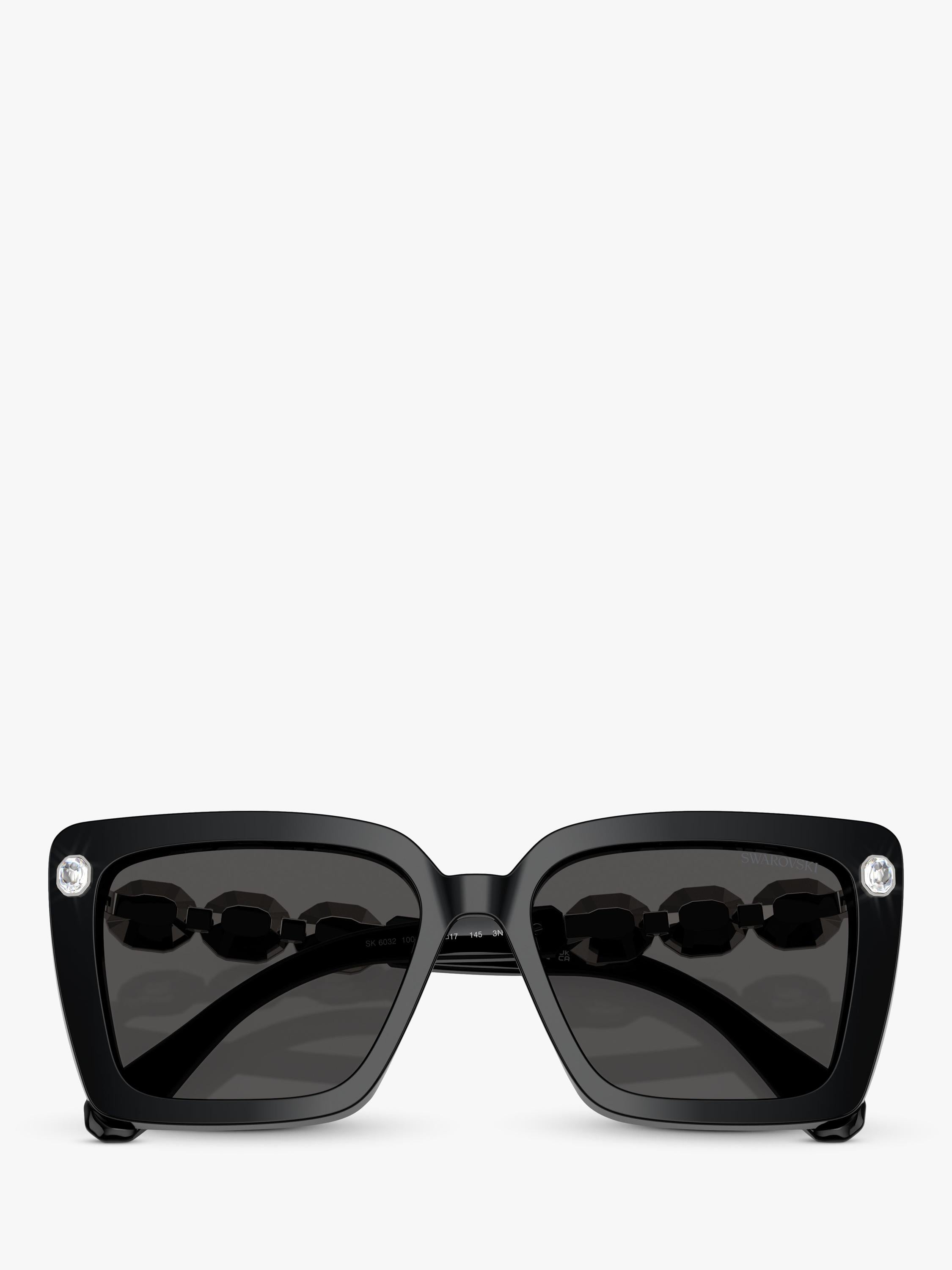 Swarovski square sunglasses black acetate frame, UK version