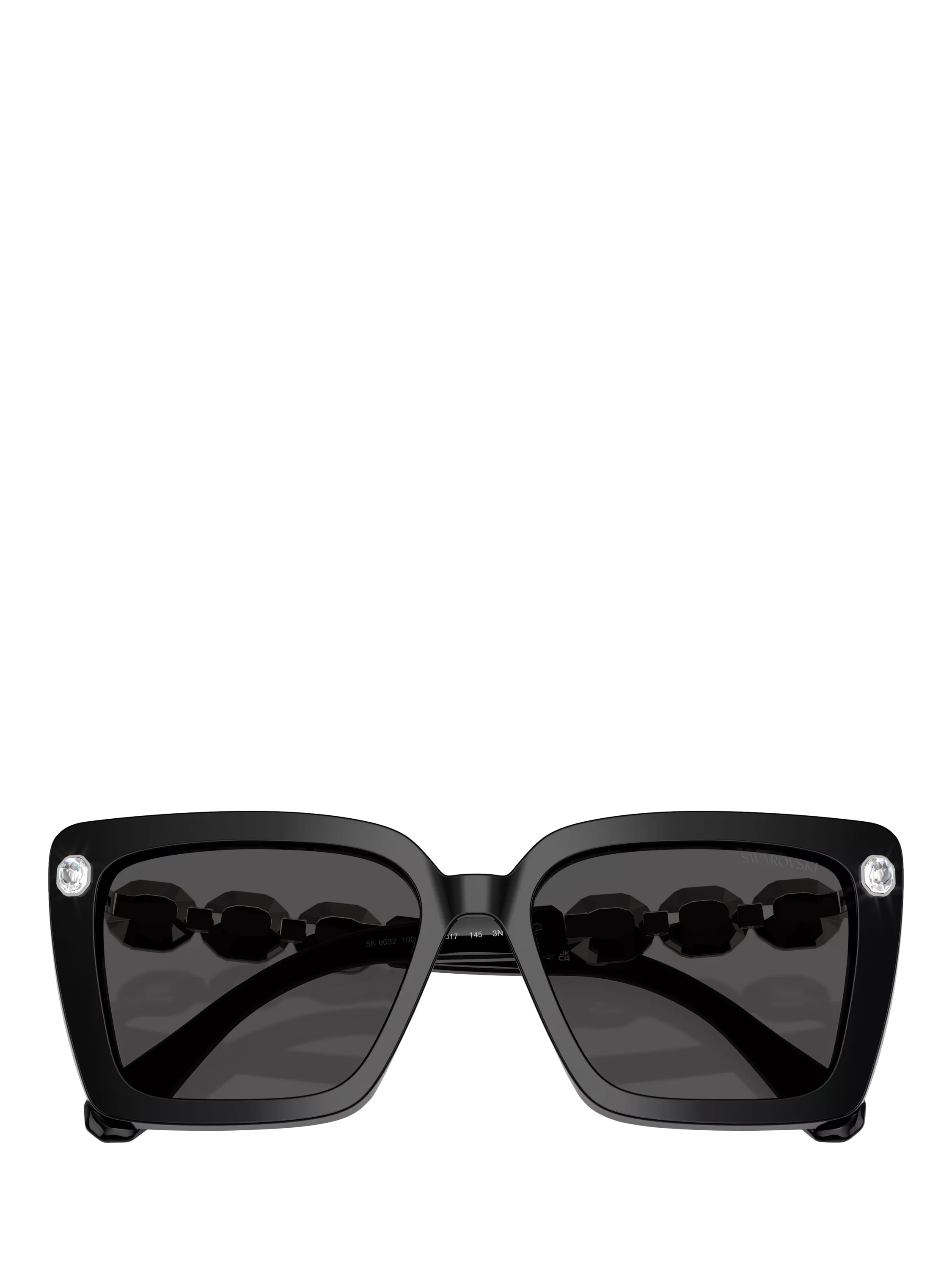 Swarovski square sunglasses black acetate frame, UK version