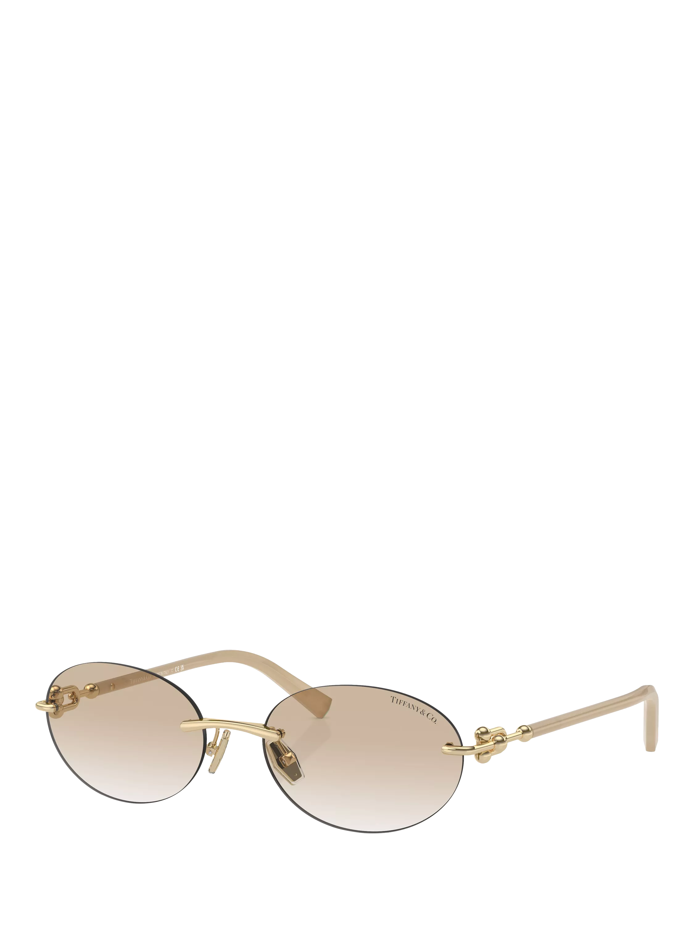 Tiffany & Co oval sunglasses pale gold polyamide frame (British brand)