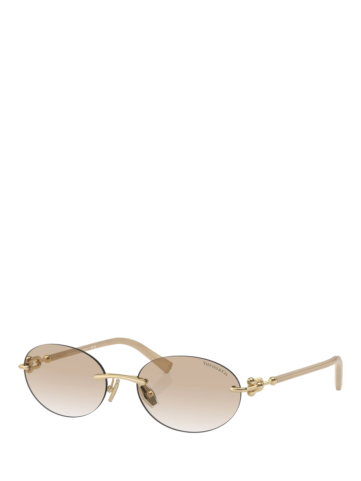 Tiffany & Co oval sunglasses pale gold polyamide frame (British brand)