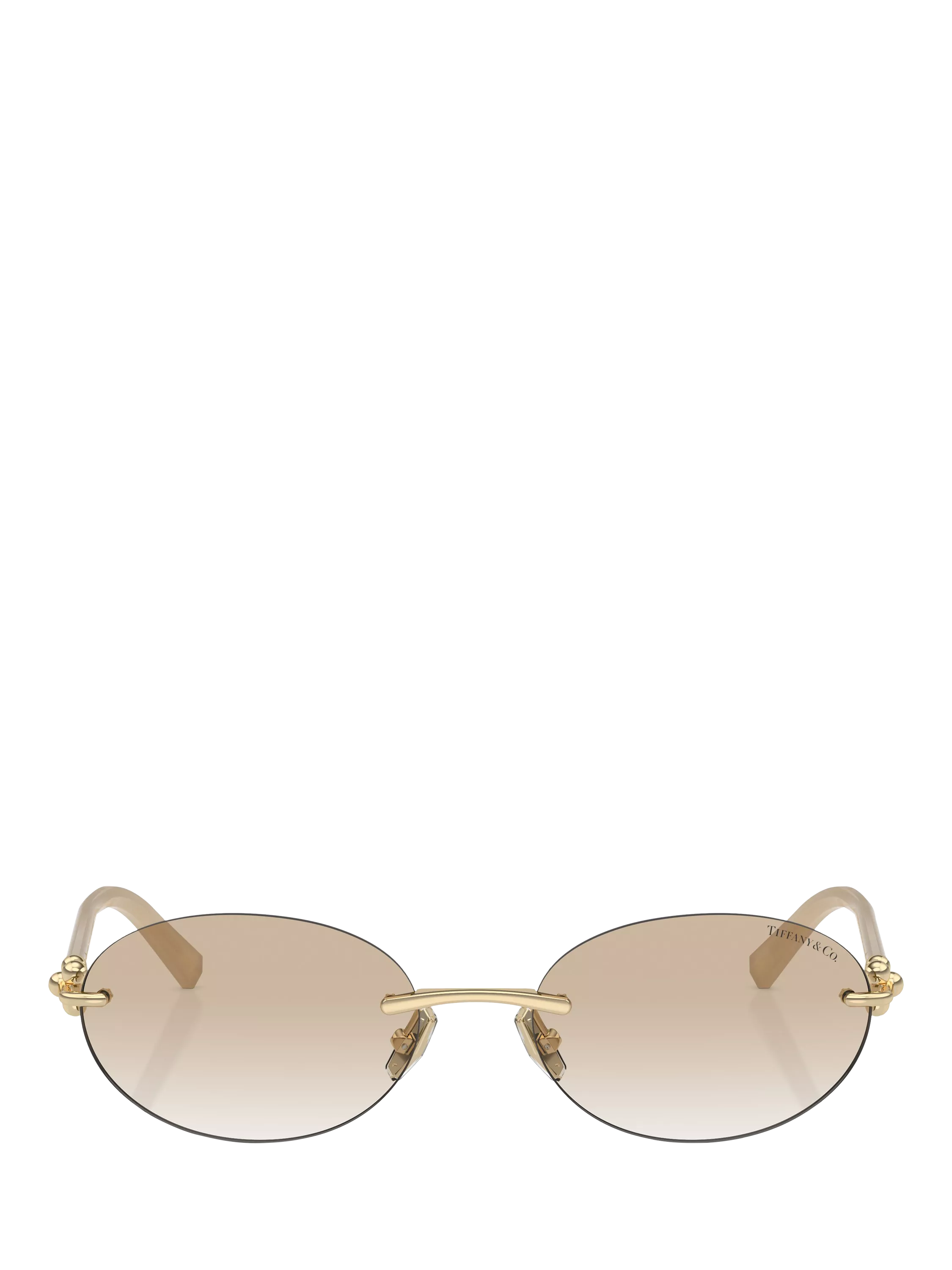 Tiffany & Co oval sunglasses pale gold polyamide frame (British brand)