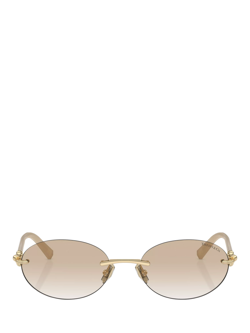 Tiffany & Co oval sunglasses pale gold polyamide frame (British brand)