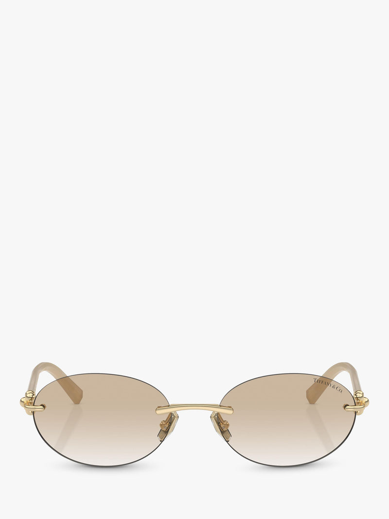 Tiffany & Co oval sunglasses pale gold polyamide frame (British brand)