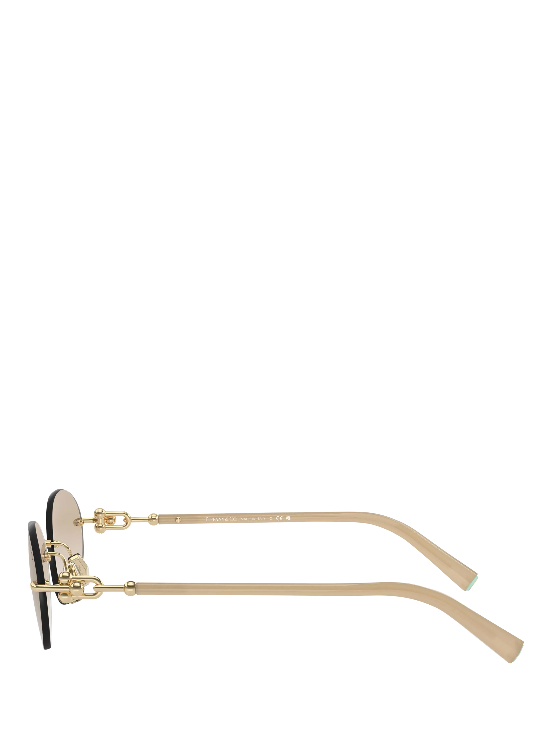 Tiffany & Co oval sunglasses pale gold polyamide frame (British brand)