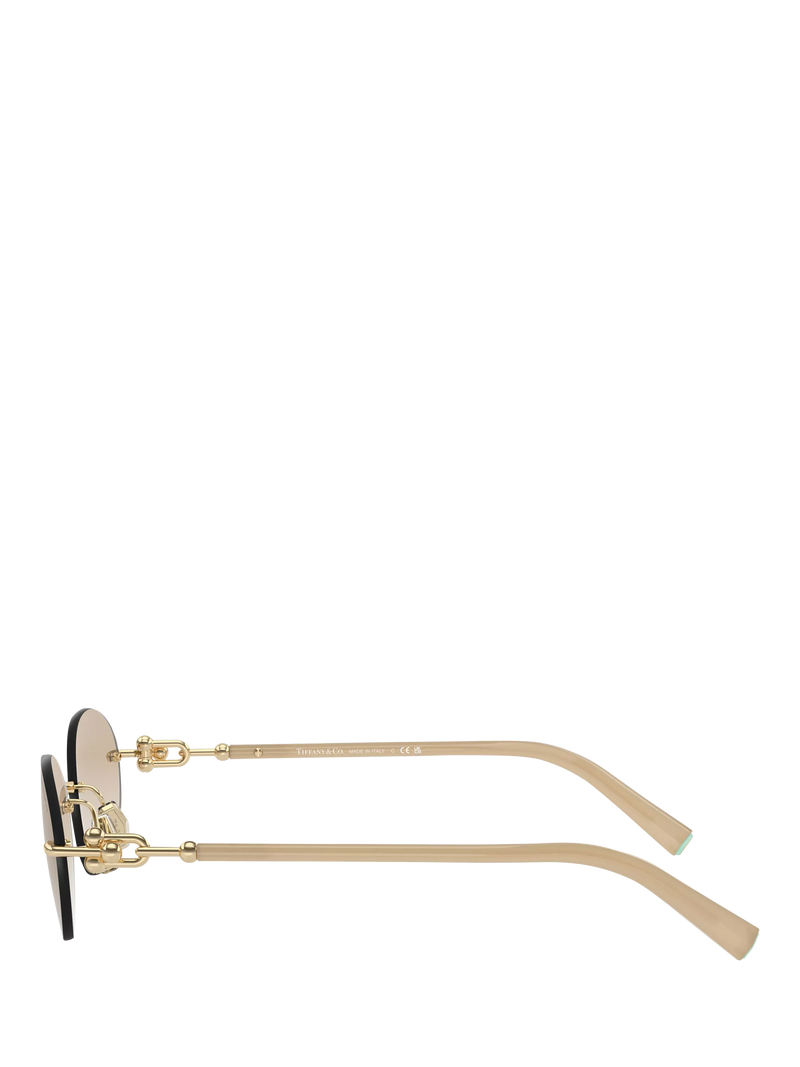 Tiffany & Co oval sunglasses pale gold polyamide frame (British brand)