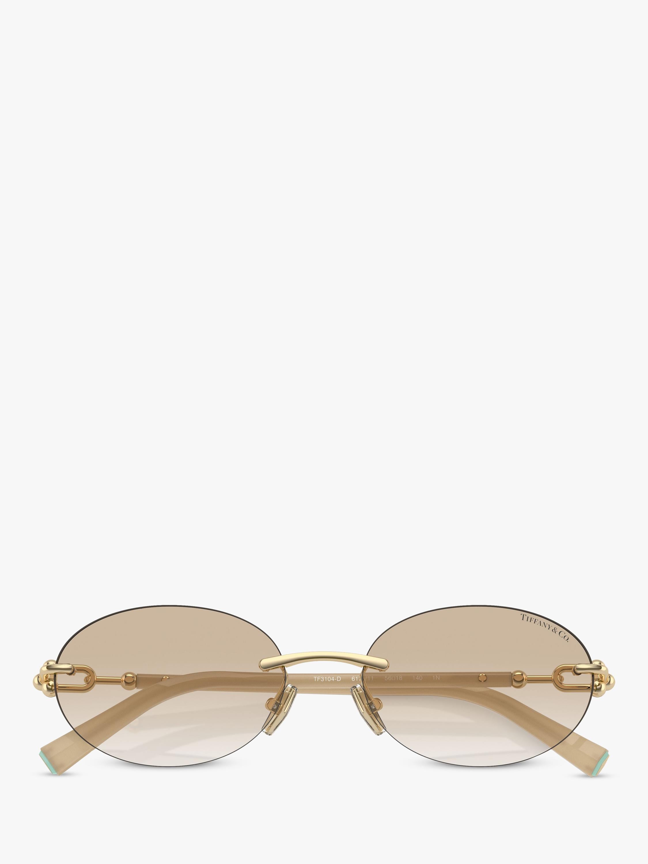 Tiffany & Co oval sunglasses pale gold polyamide frame (British brand)