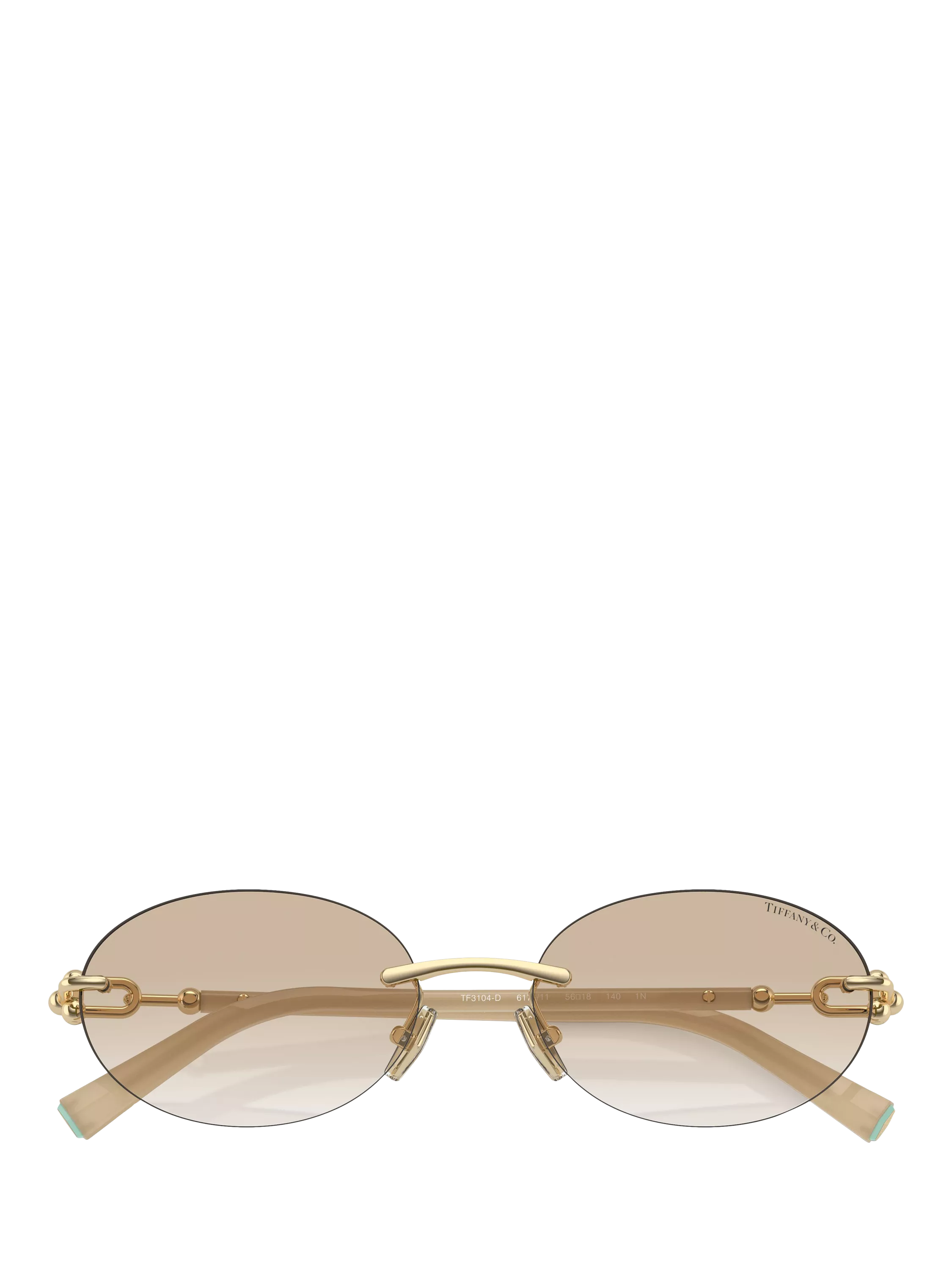 Tiffany & Co oval sunglasses pale gold polyamide frame (British brand)