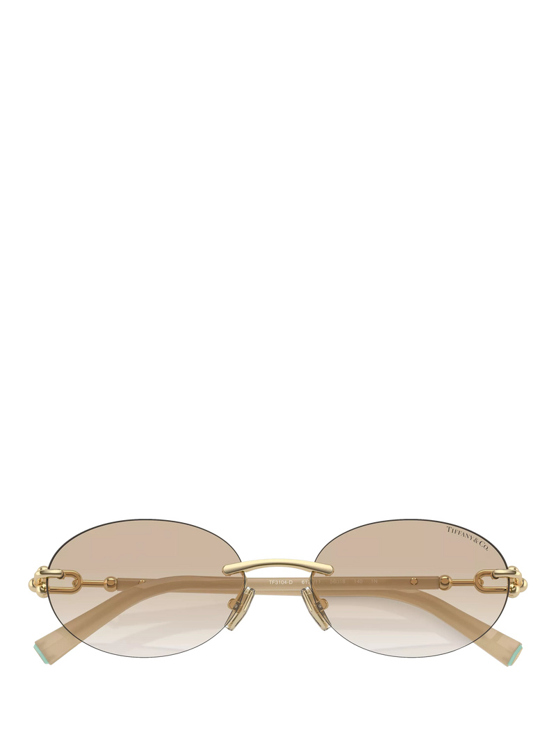 Tiffany & Co oval sunglasses pale gold polyamide frame (British brand)