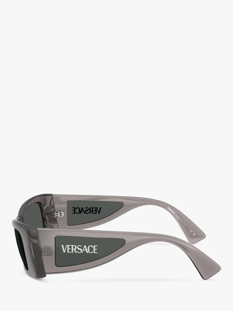 Versace rectangular sunglasses grey polyamide lenses (British brand)