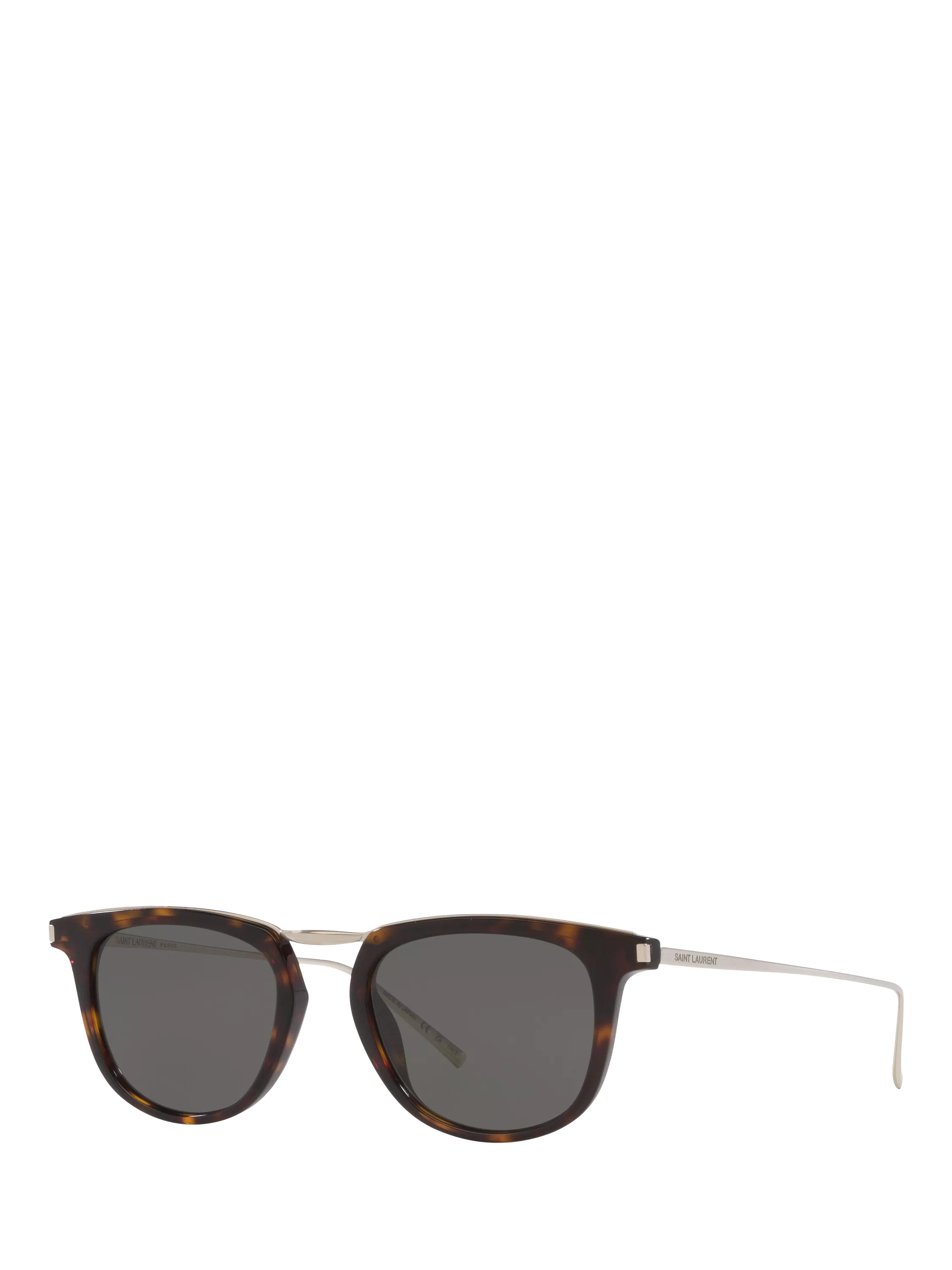 Yves Saint Laurent Ovale Sonnenbrille Silber/Schwarz