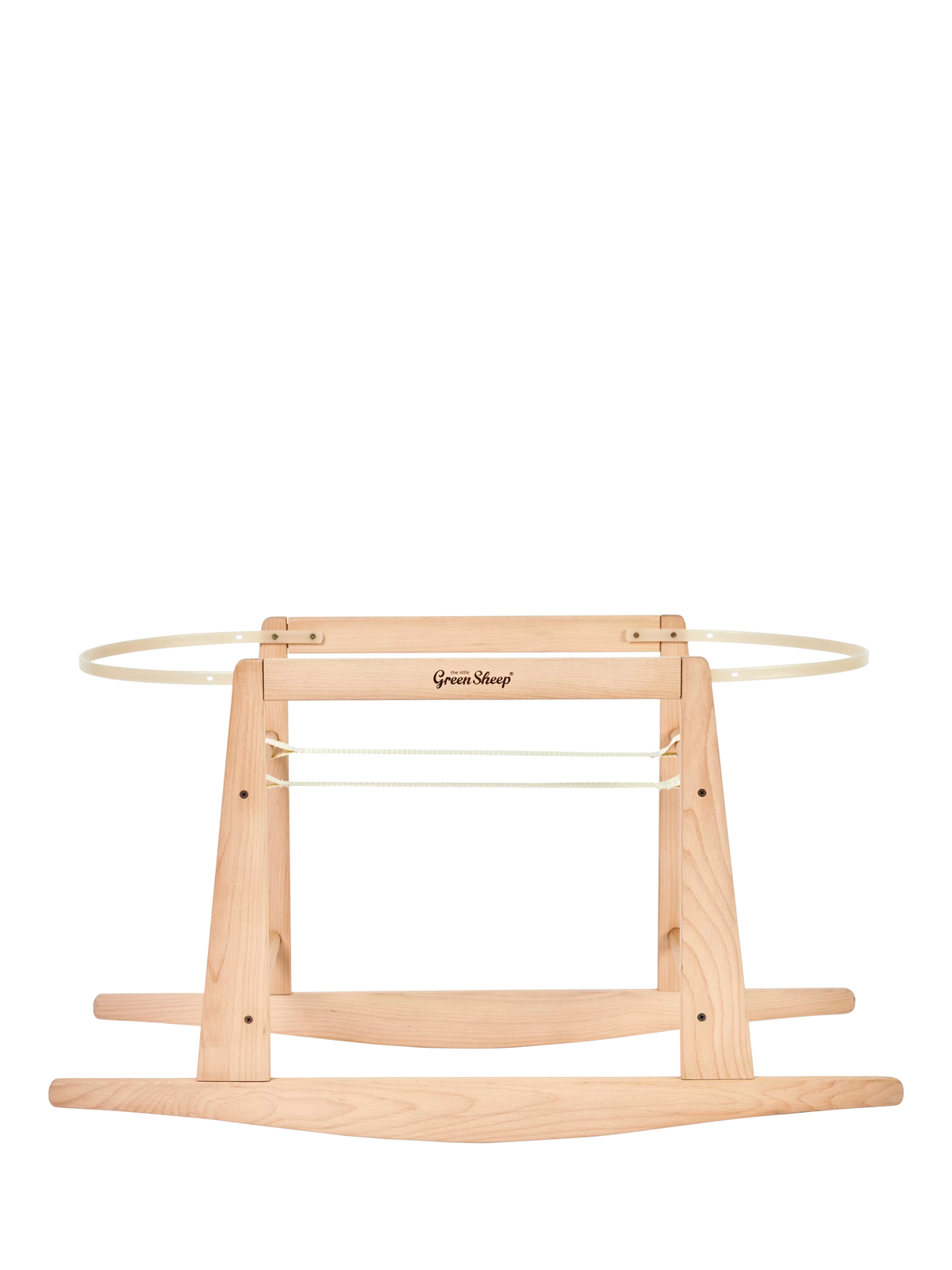 Little Green Sheep natural beechwood rocking Moses basket stand (British brand)