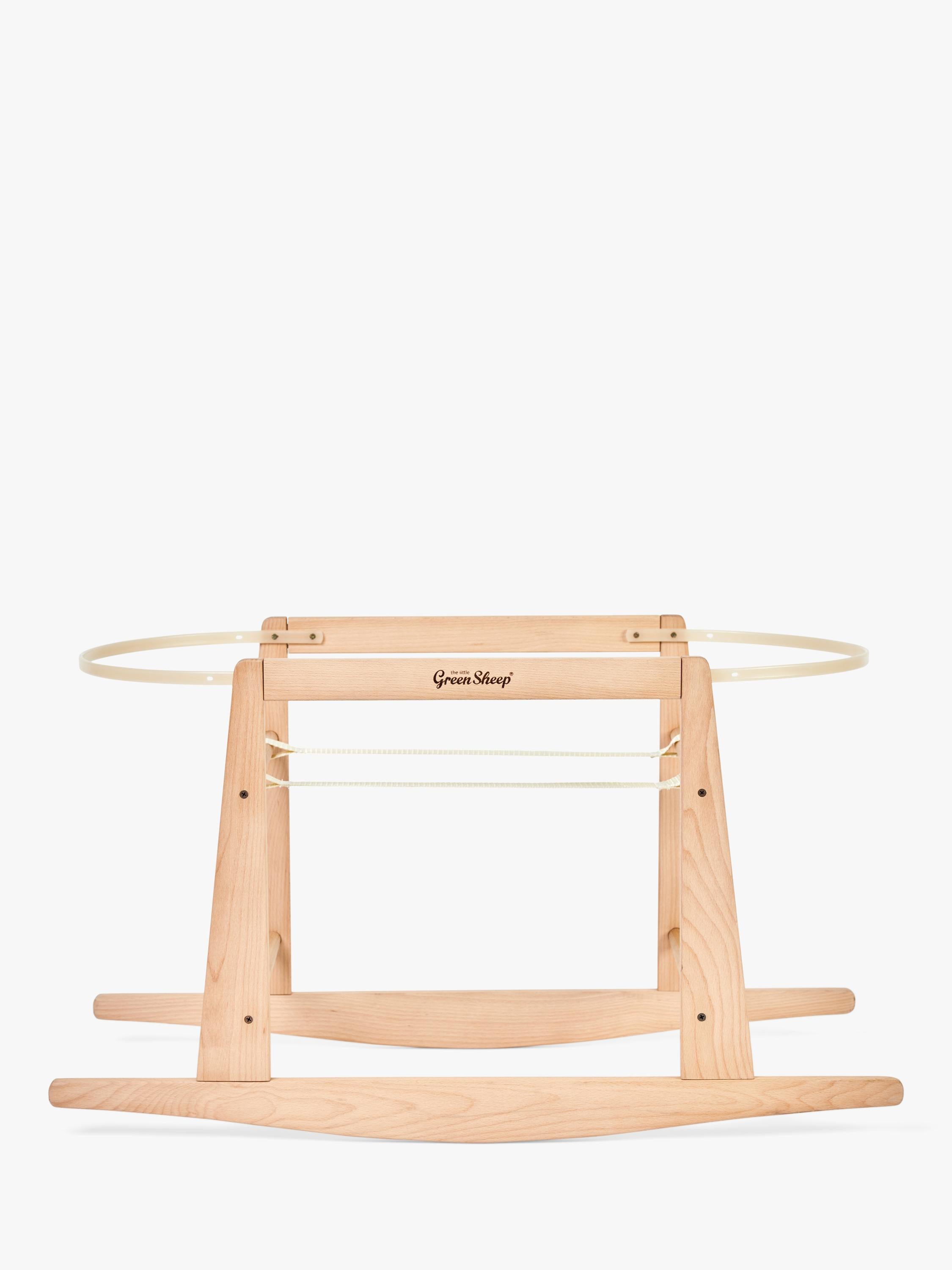 Little Green Sheep natural beechwood rocking Moses basket stand (British brand)
