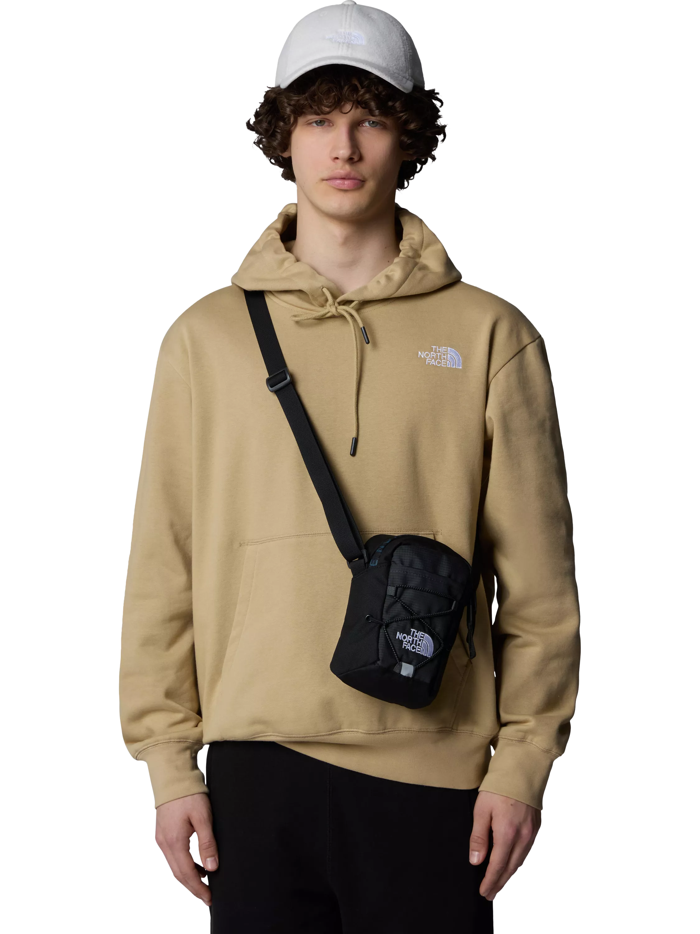 The North Face Jester cross body bag in asphalt grey and black, UK version