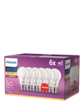Philips 60W LED classic bulb 6 pack B22, imported from the UK