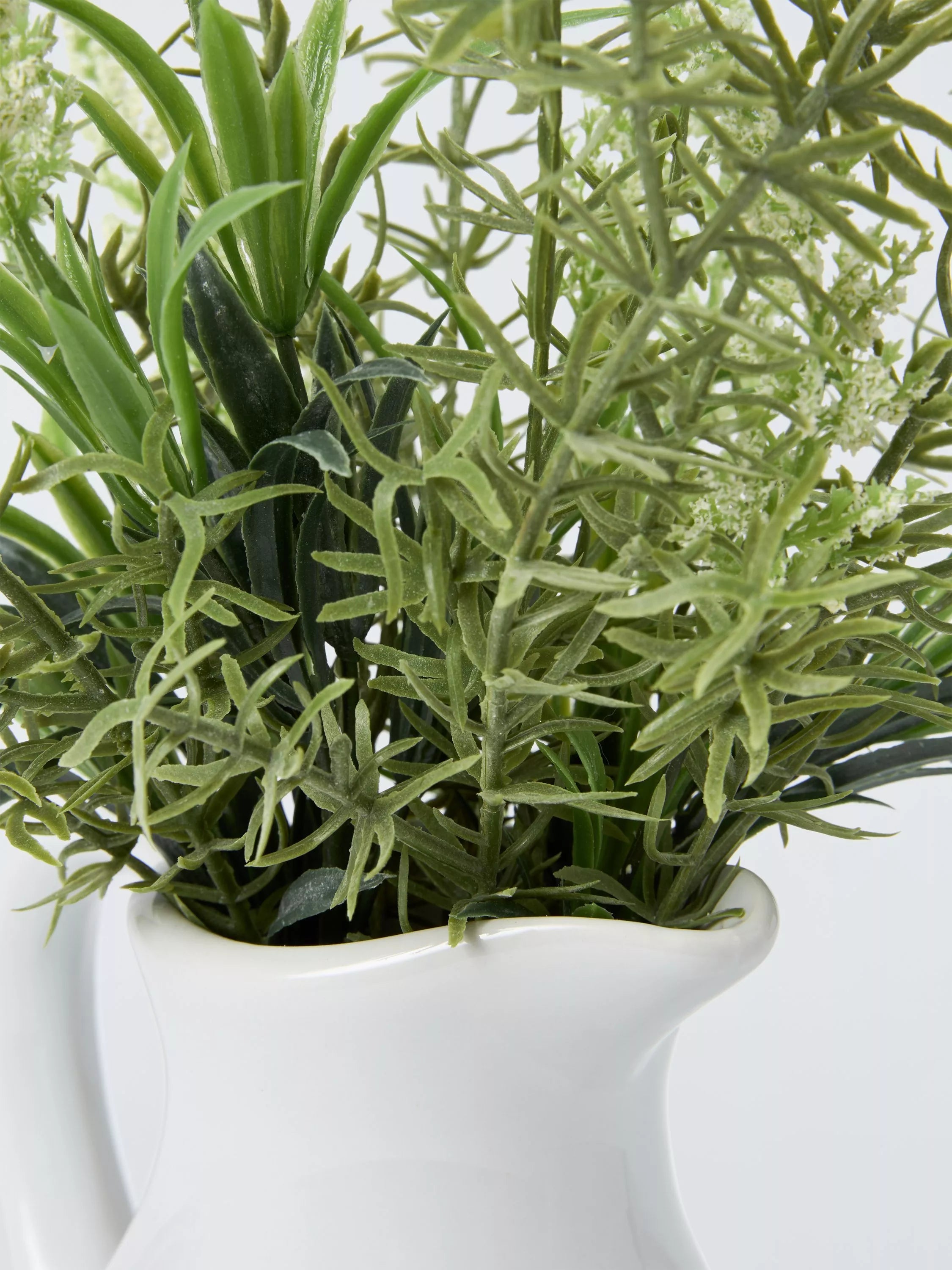John Lewis artificial foliage jug white (British brand)