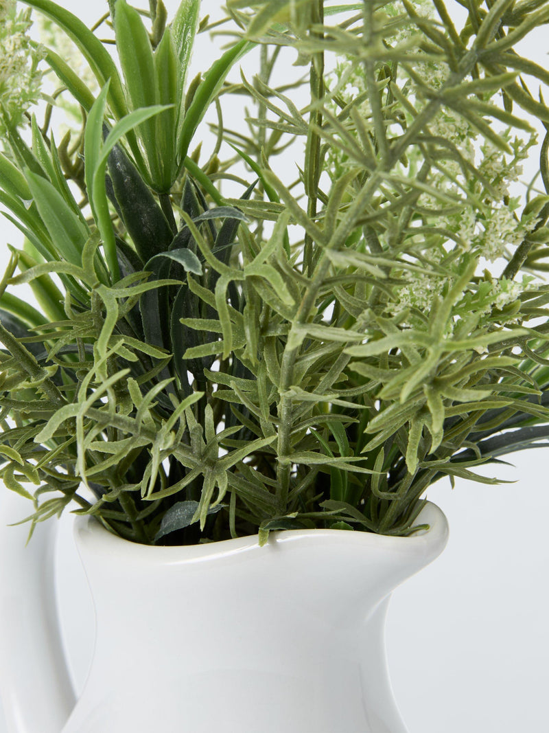 John Lewis artificial foliage jug white (British brand)