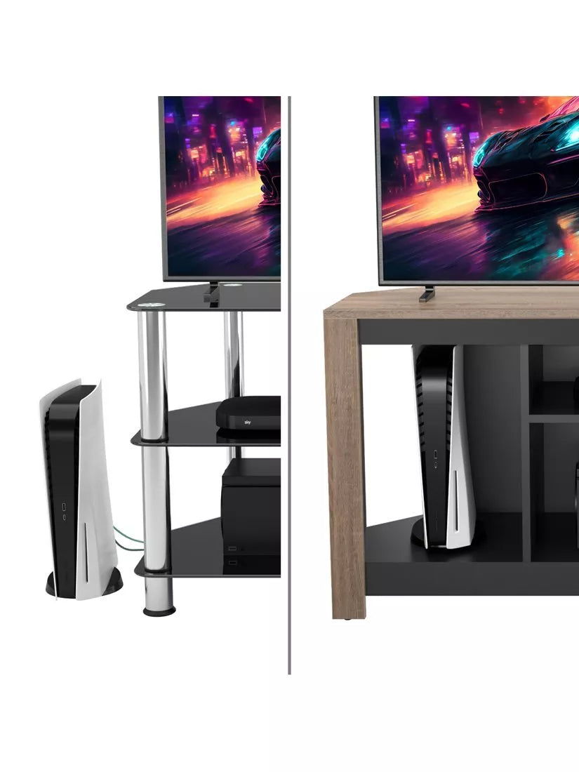 AVF Calibre Alto TV stand for 60-inch TVs, imported from the UK