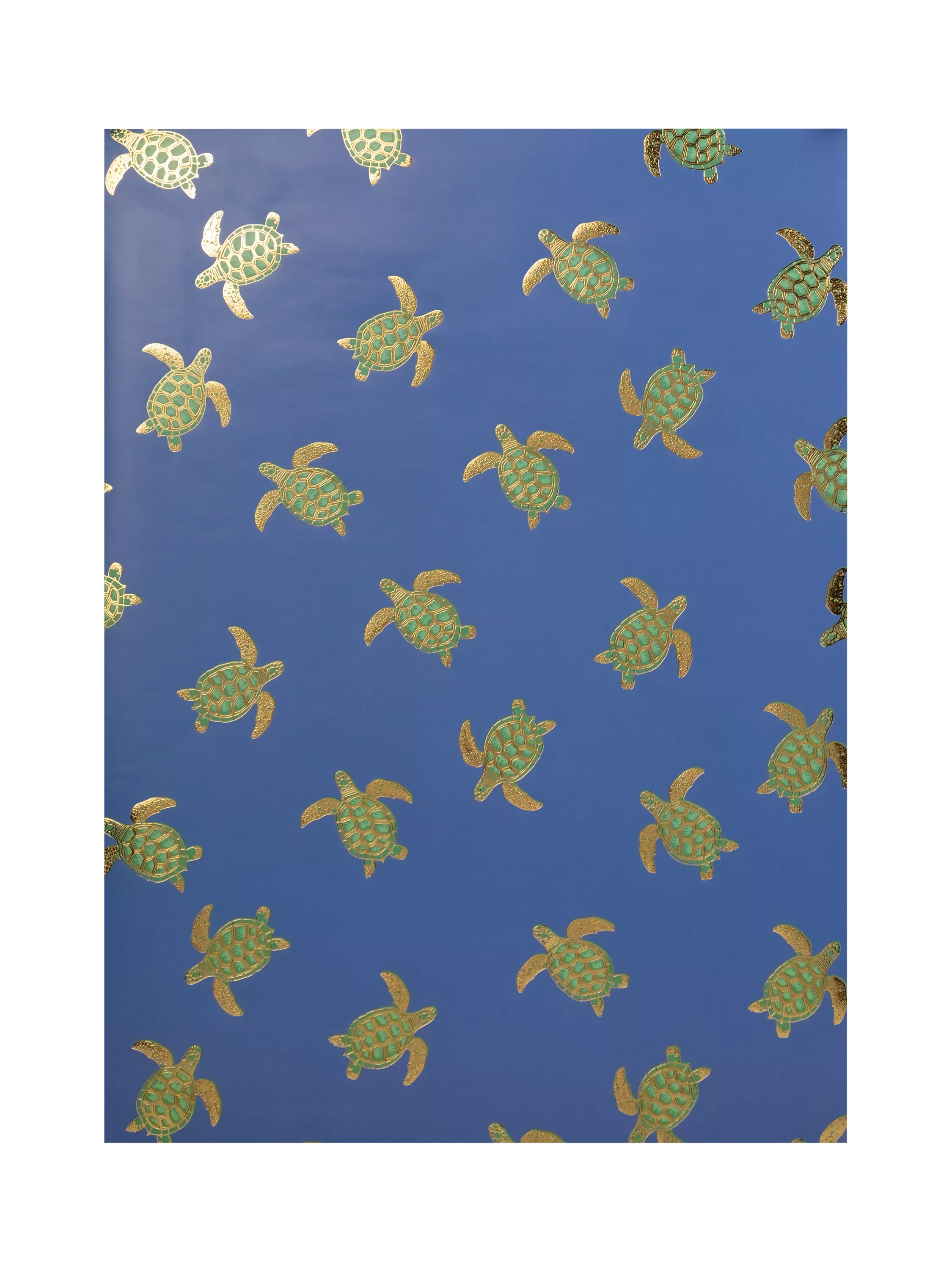 Elizabeth Scarlett turtle wrapping paper mid blue, imported from the UK