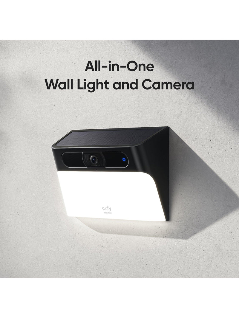 eufy S120 solar wall light security camera black - British product