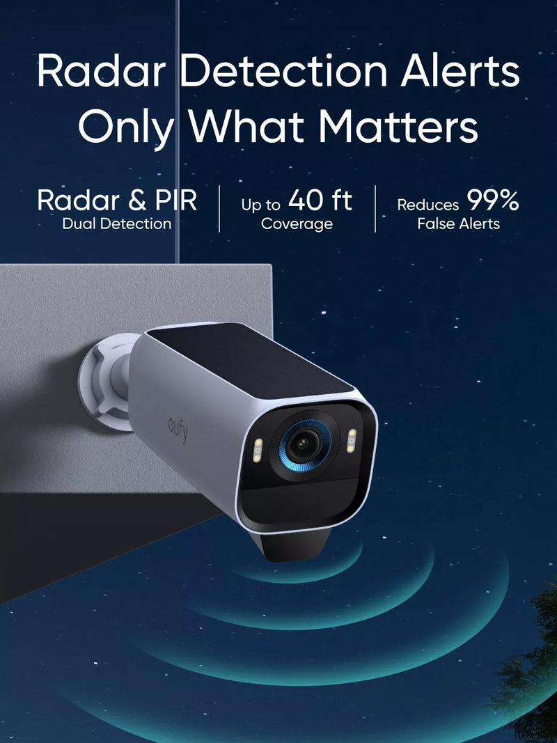 eufy eufyCam S3 Pro 4K security camera with solar panel - British product