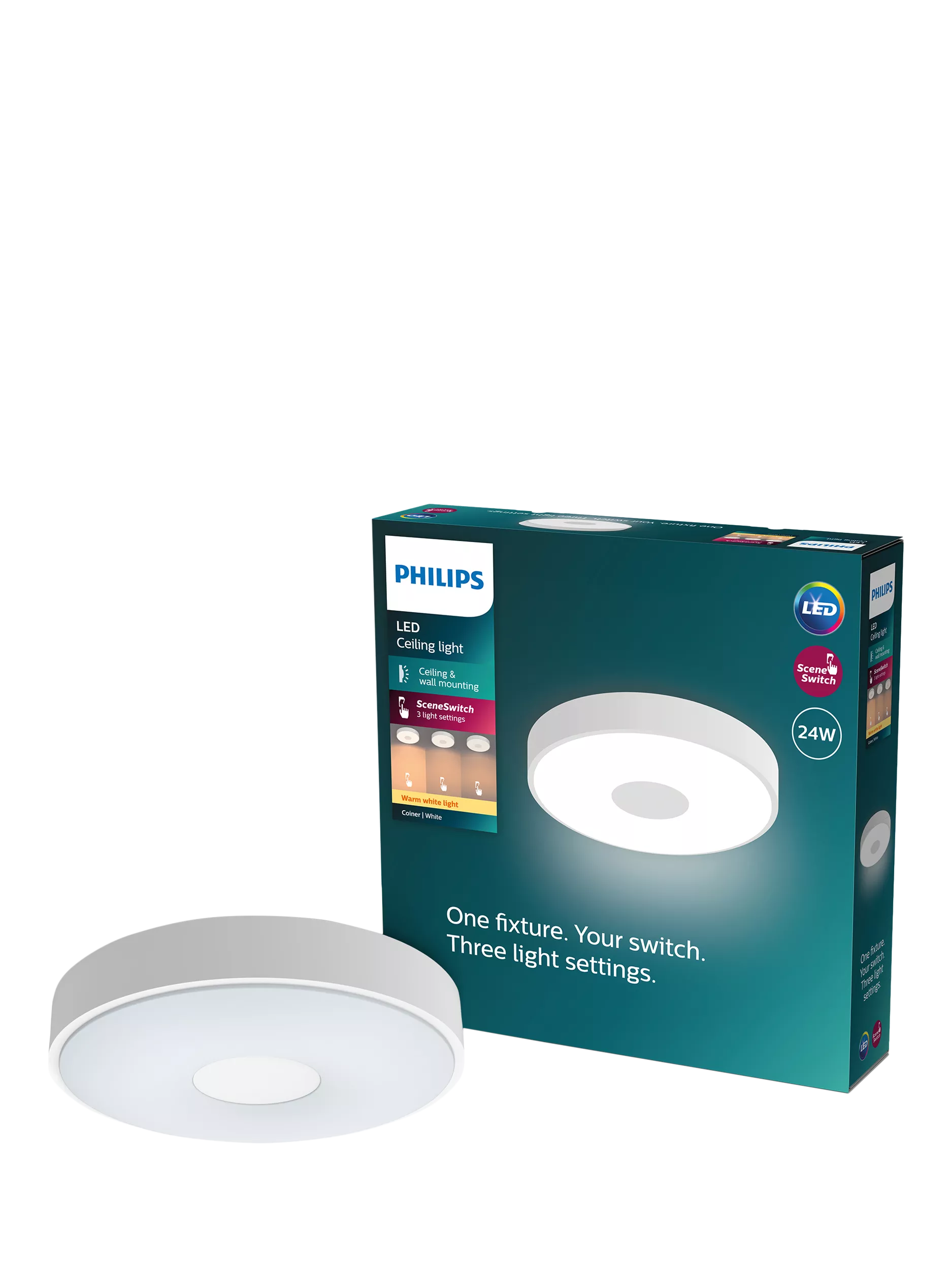 Philips SceneSwitch 24W LED ceiling light (British brand)