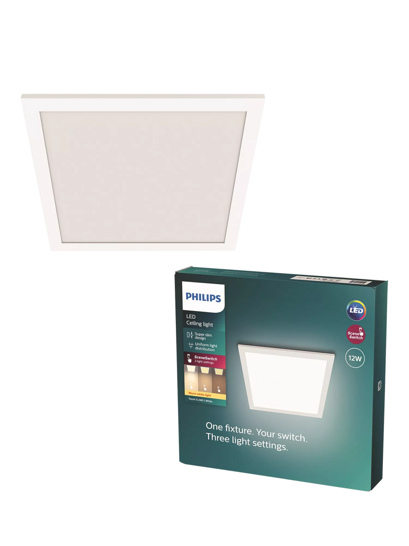 Philips SceneSwitch square ceiling light 12W, UK version