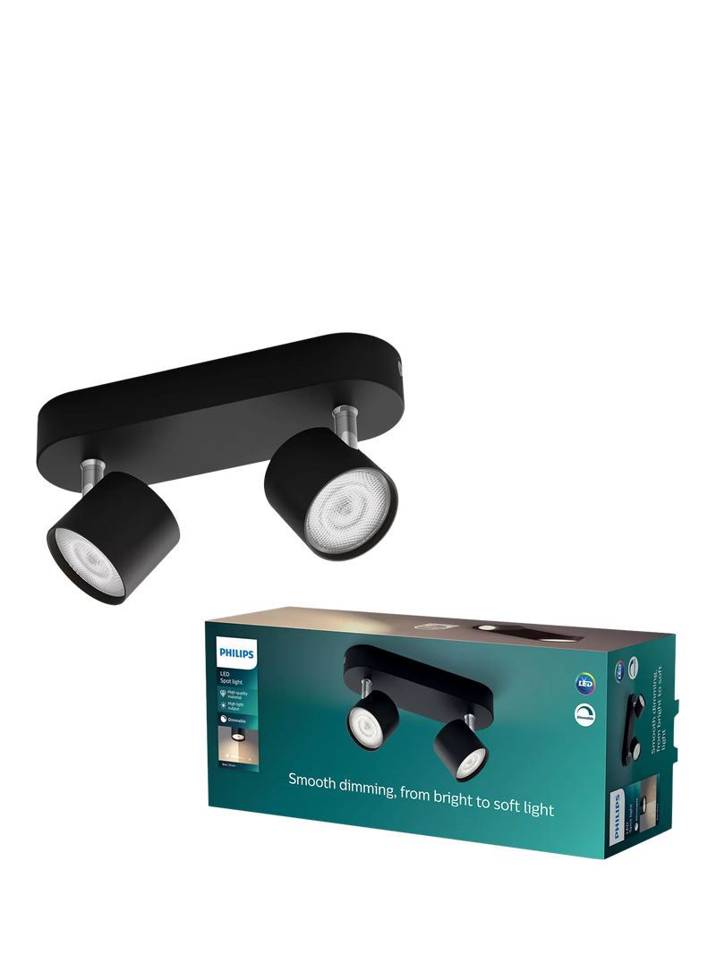 Philips Star Bar dimmable LED spotlight black 4.5W, imported from the UK