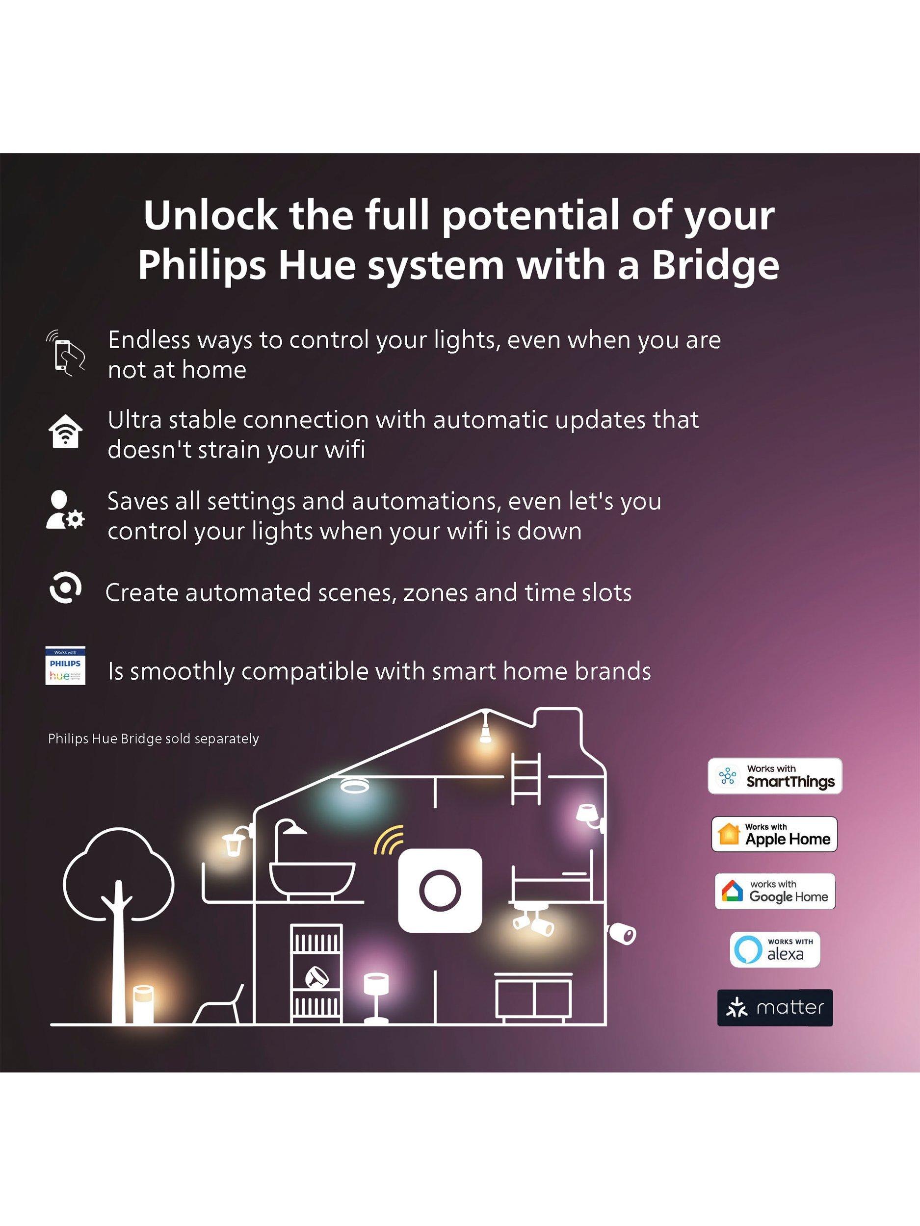 Philips Hue smart bedside lamp white, UK version