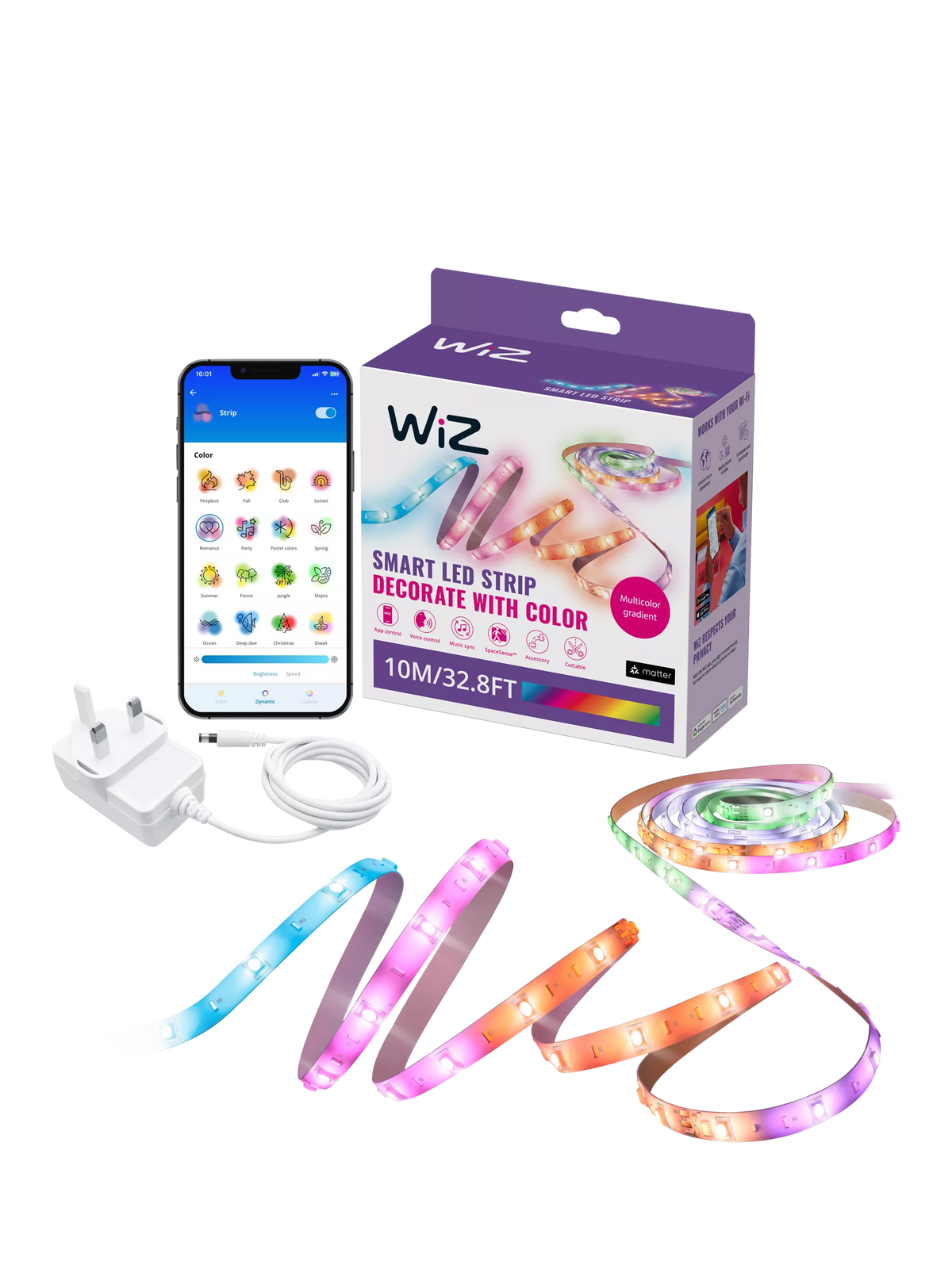 WiZ smart LED strip RGBIC 10m, UK version