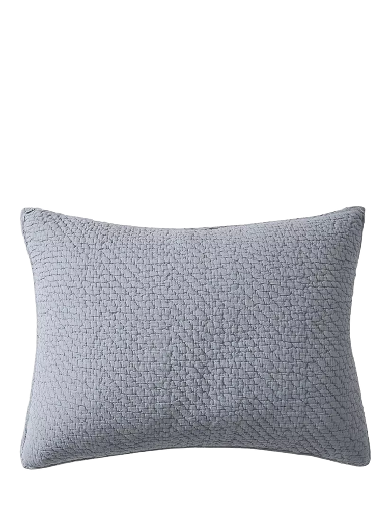 west elm Reflections Cotton Matelasse Pillowsham, Mid Blue