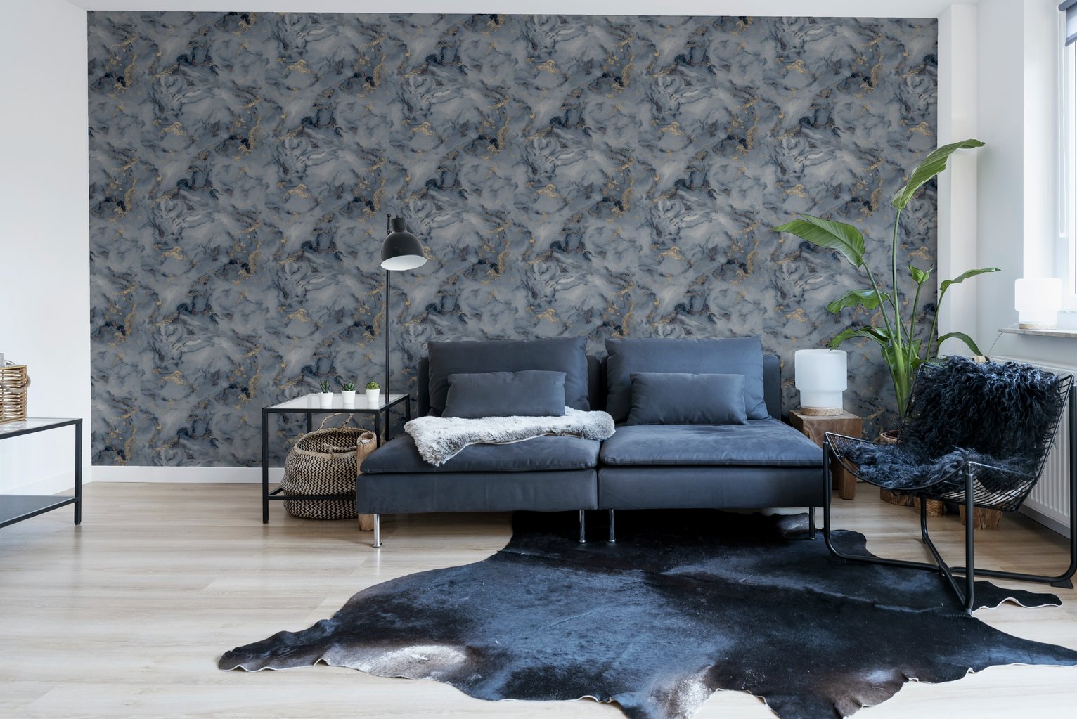Arthouse Bahia Marble Navy wallpaper roll 53cm x 1005m - British product