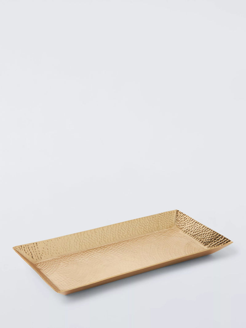 John Lewis serving tray hammered metal gold 28cm - British product