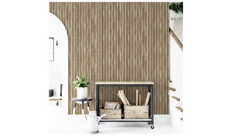 Arthouse Wood Slats Natural Wallpaper 53cm x 10.05m roll - British product