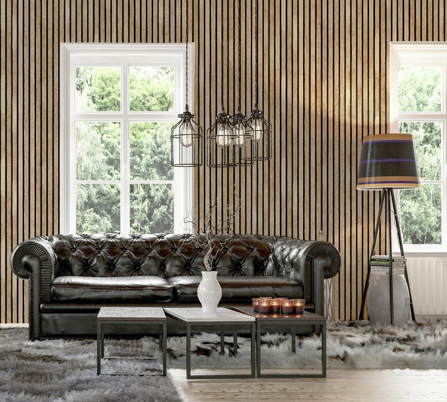 Arthouse Wood Slats Natural Wallpaper 53cm x 10.05m roll - British product