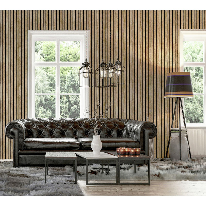 Arthouse Wood Slats Natural Wallpaper 53cm x 10.05m roll - British product