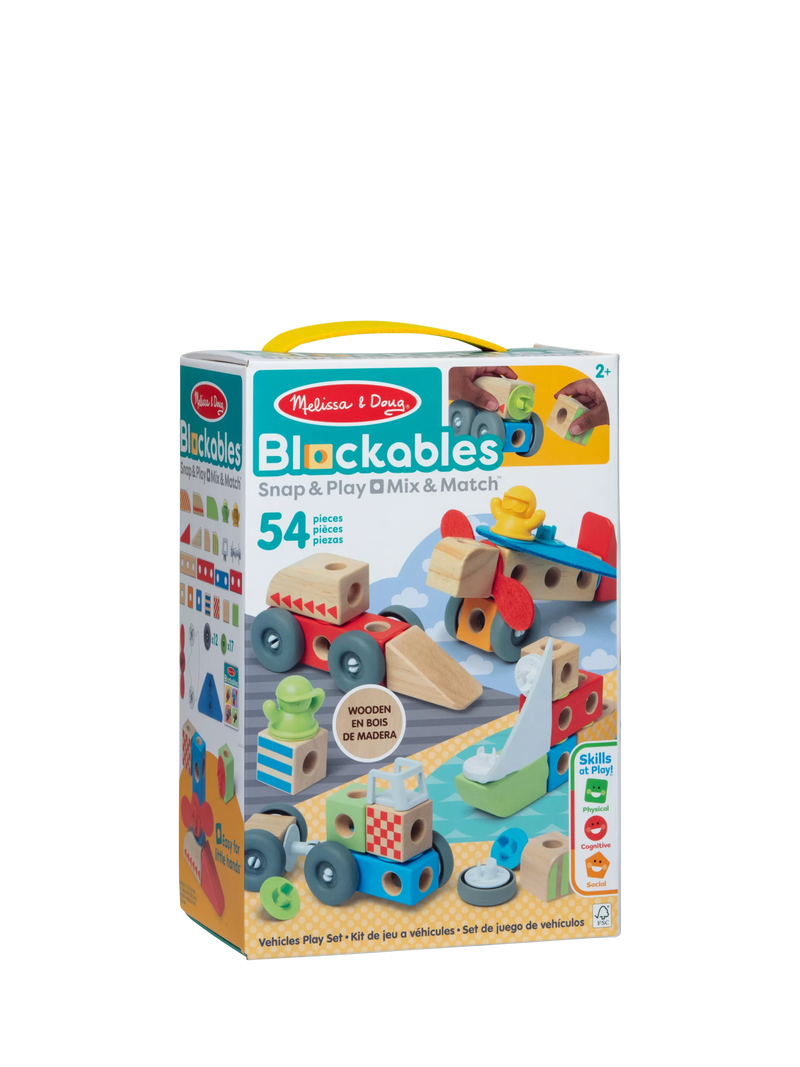 Melissa & Doug Blockables Vehicles Play Set 54-piece, UK version