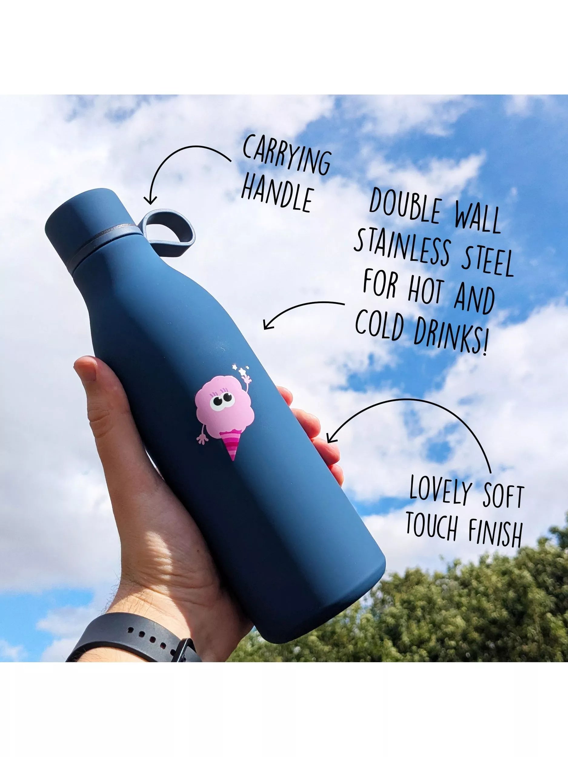 Tinc stainless steel water bottle Blue 500ml, UK version