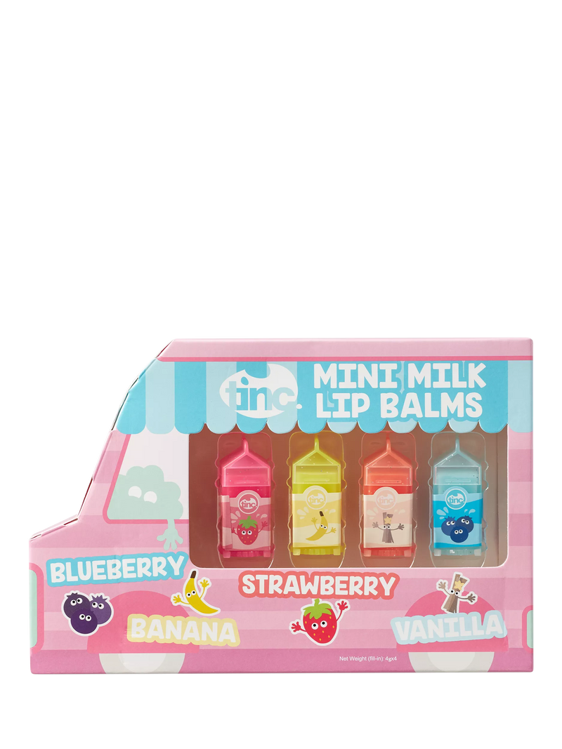 Tinc milk carton lip balms set of 4 (British brand)